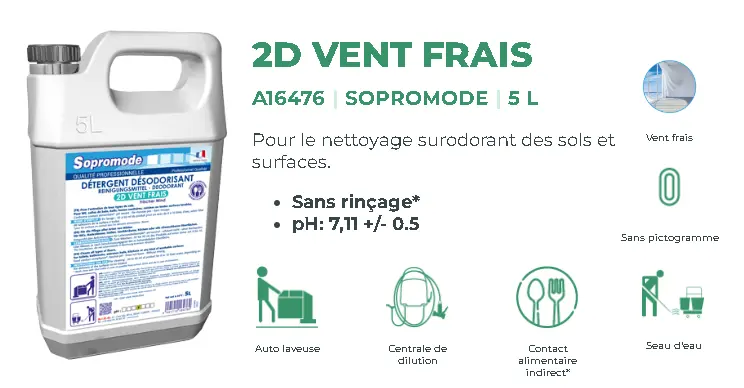2D Détergent surodorant vent frais 5 litres SOPROMODE