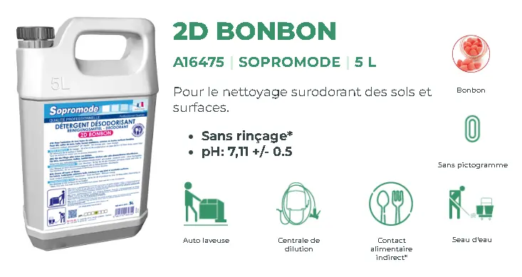 2D détergent surodorant bonbon 5 litres SOPROMODE