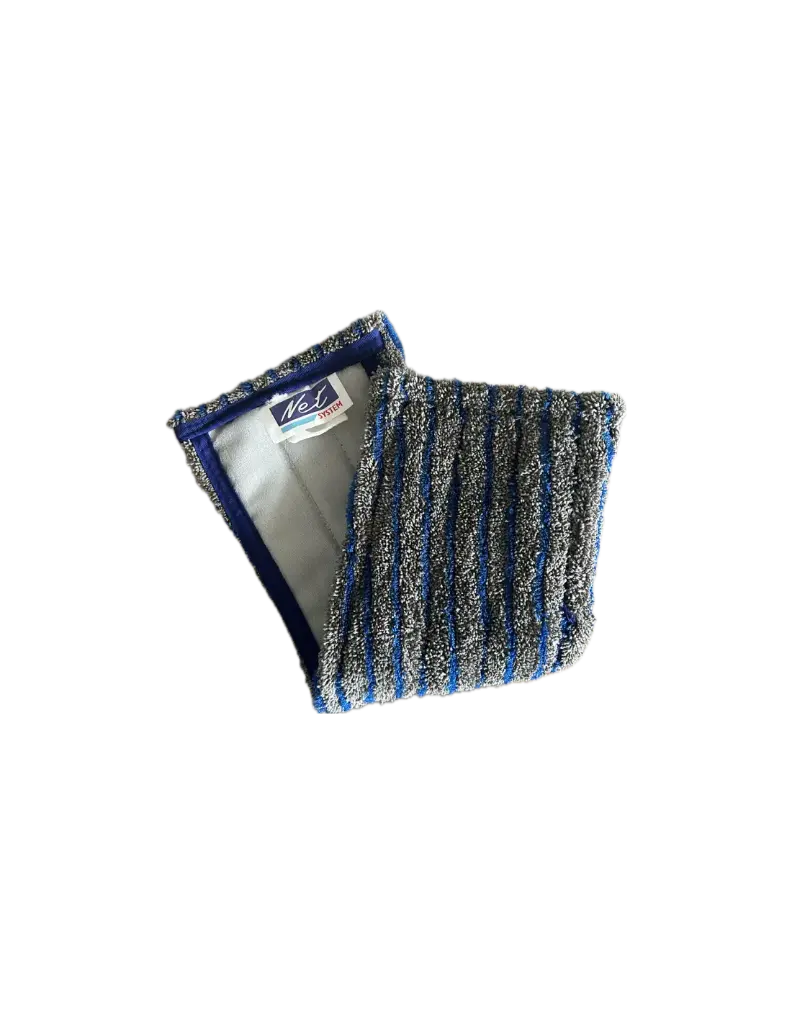 Frange microfibre Ultima grattante velcro balai trapeze bleue/grise 15*40cm
