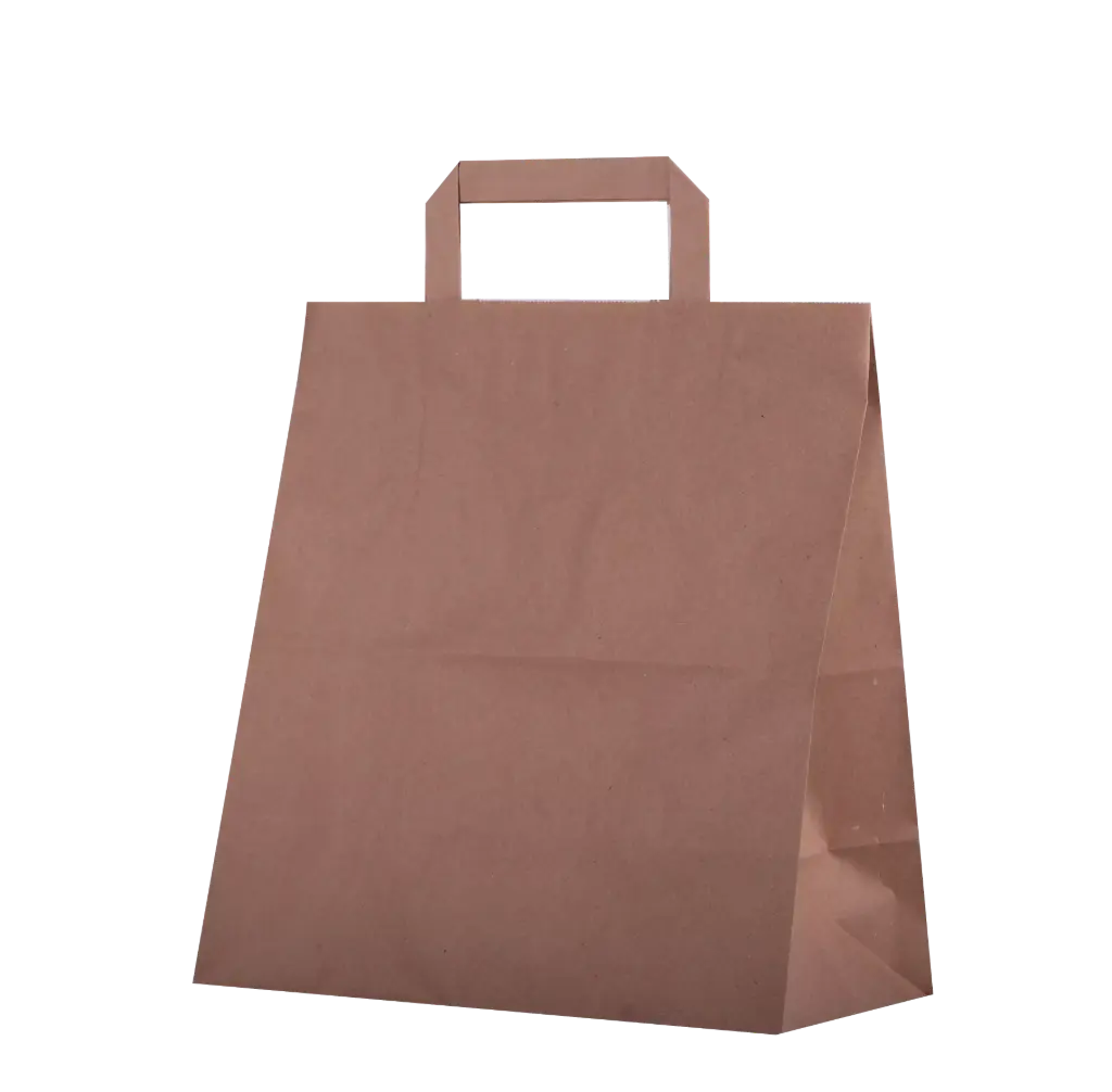 [F43K261725] Sacs kraft à emporter avec anse 26*25+17cm 250 pièces