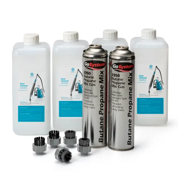 Produit bio pour I-Remove B - 4 bidons de solution + 2 bouteille de gaz + 2 brosses nylons + 2 brosses inox