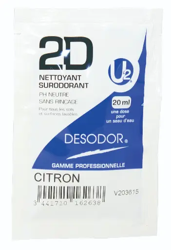 [A16263] 2D détergent surodorant dosettes 20 ml Citron vert U2