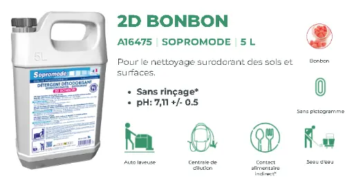 [A16475] 2D détergent surodorant bonbon 5 litres SOPROMODE