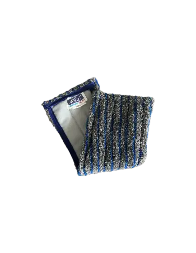 [K210226] Frange microfibre Ultima grattante velcro balai trapeze bleue/grise 15*40cm